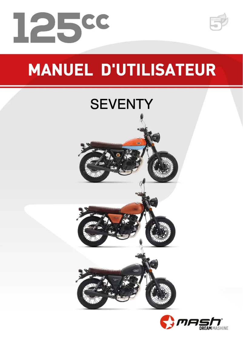 Page 1 de la notice Manuel utilisateur Mash Seventy 125cc (2022)