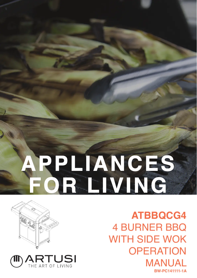 Page 1 de la notice Manuel utilisateur Artusi ATBBQCG4