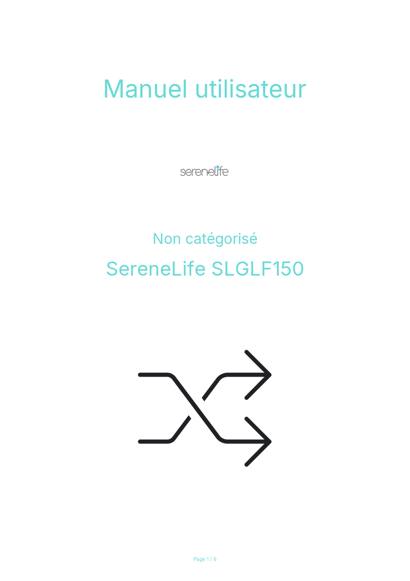 Page n°1 - Manuel utilisateur SereneLife SLGLF150