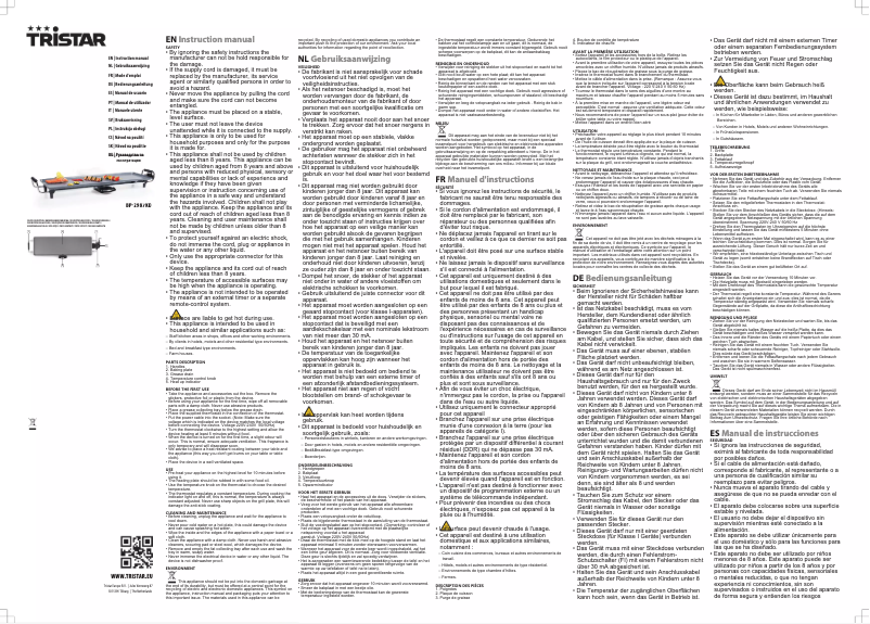 Page 1 de la notice Manuel utilisateur TriStar BP-2987KD
