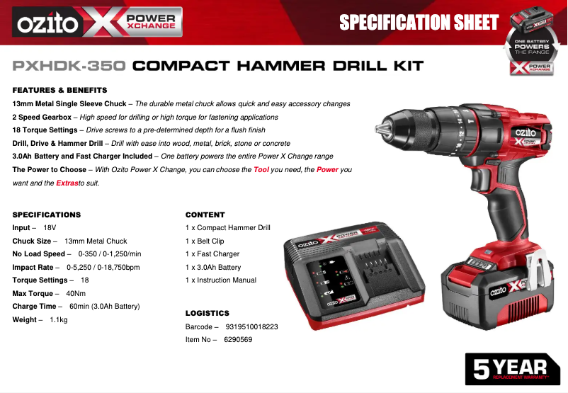 Image de la première page du manuel de l'appareil PXHDK-350