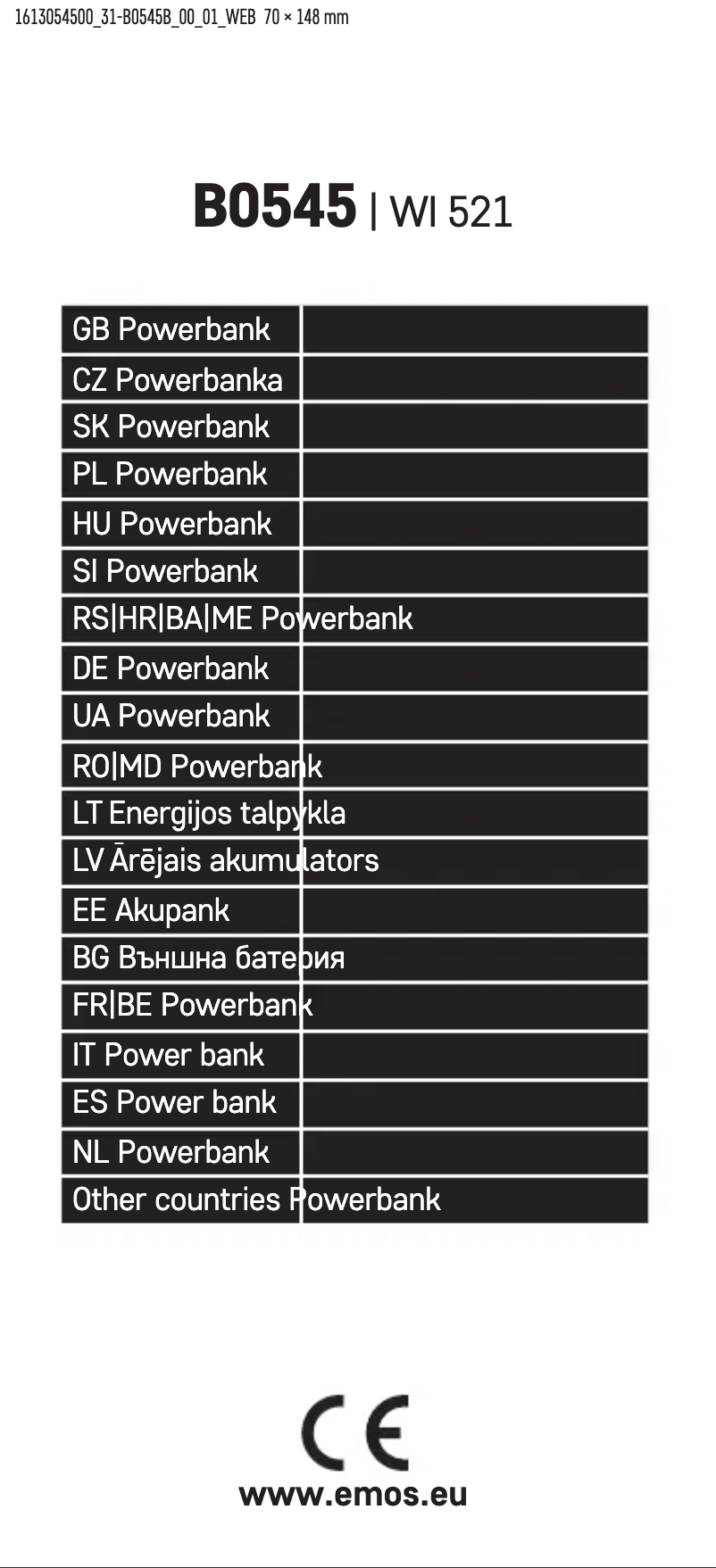 Image de la première page du manuel de l'appareil B0545B