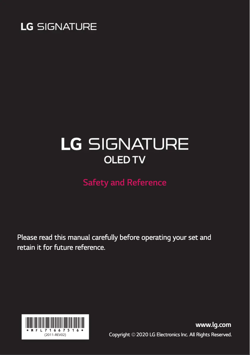 Page 1 de la notice Manuel utilisateur LG OLED77ZXPVA