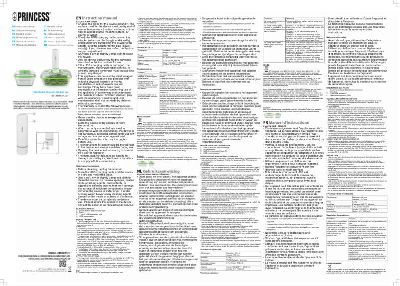 Image de la première page du manuel de l'appareil Handheld Vacuum Sealer 492985