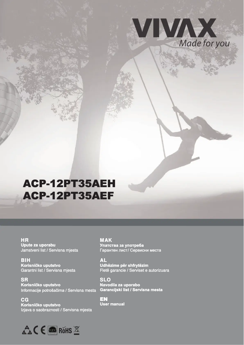 Page n°1 - Manuel utilisateur Vivax ACP-12PT35AEFs R290