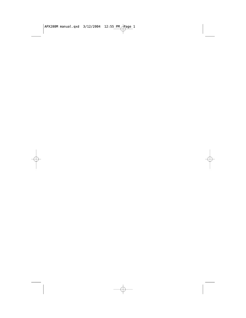 Page n°1 - Manuel utilisateur Clarion APX280M