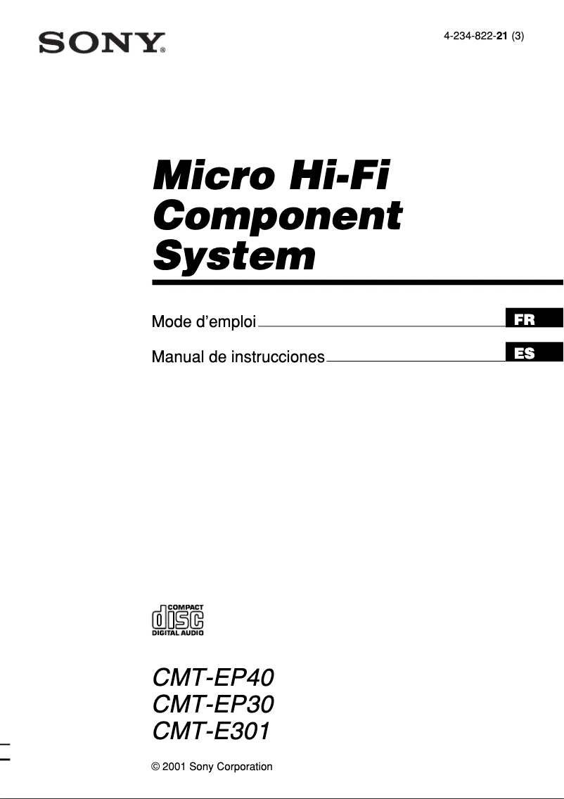 Page n°1 - Manuel utilisateur Sony CMT-EP30