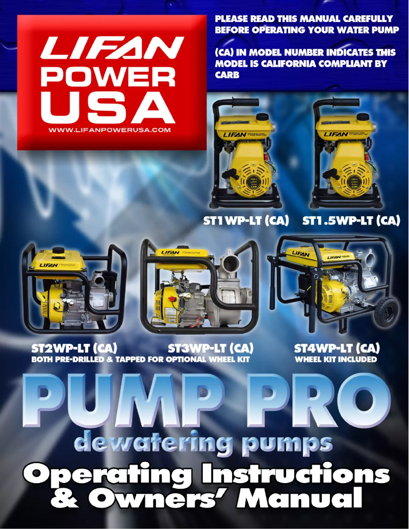 Page n°1 - Manuel utilisateur Lifan ST1.5WP