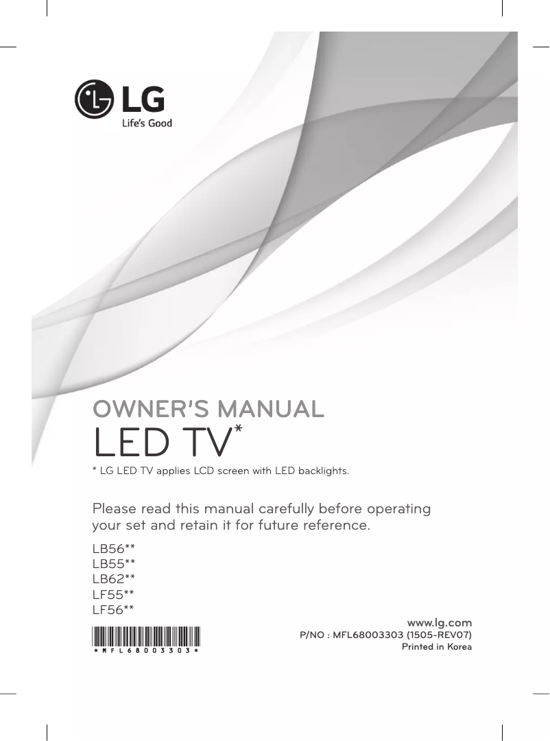 Page 1 of the manual User Manual LG 60LB5630