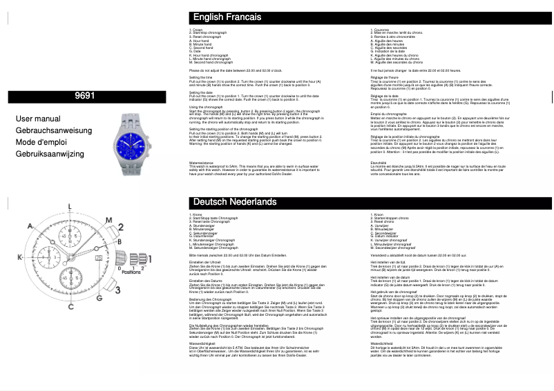 Page n°1 - Manuel utilisateur Davis 9691