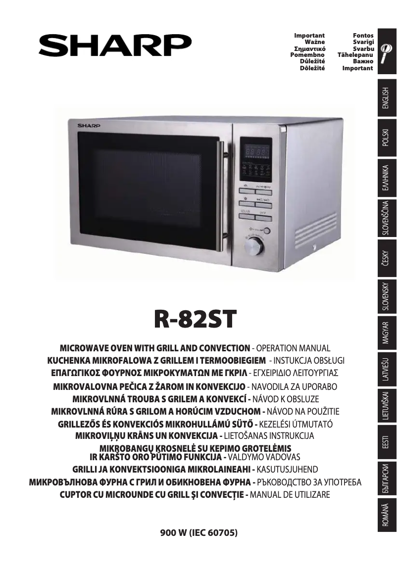 Page 1 de la notice Manuel utilisateur Sharp R-82STW