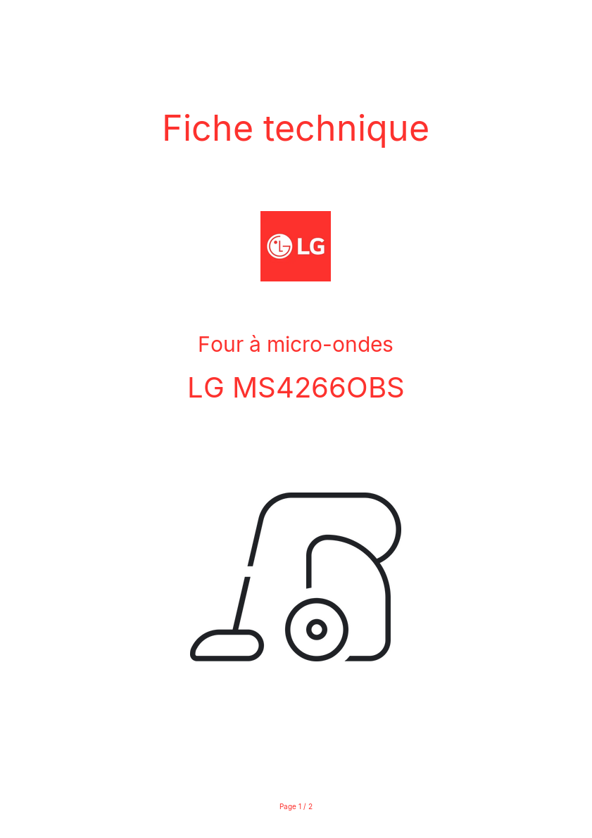 Page n°1 - Fiche technique LG MS4266OBS