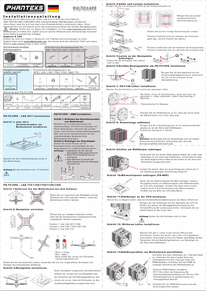Page n°1 - Manuel utilisateur Phanteks PH-TC14PE