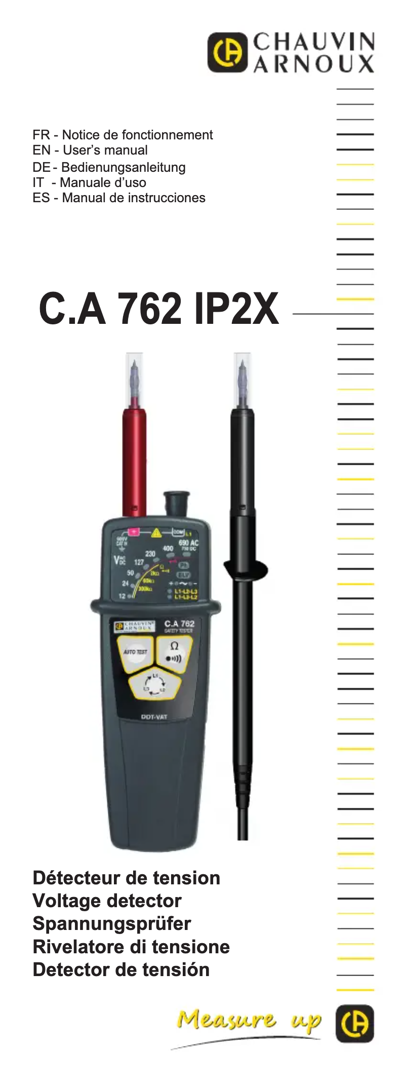 Image de la première page du manuel de l'appareil C.A 762 IP2X