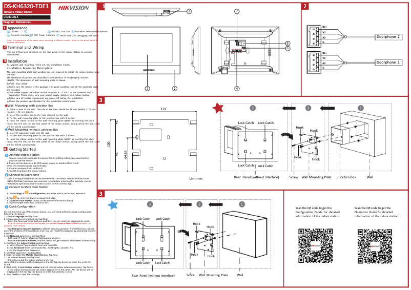 Page n°1 - Guide de démarrage rapide Hikvision DS-KH6320-TDE1