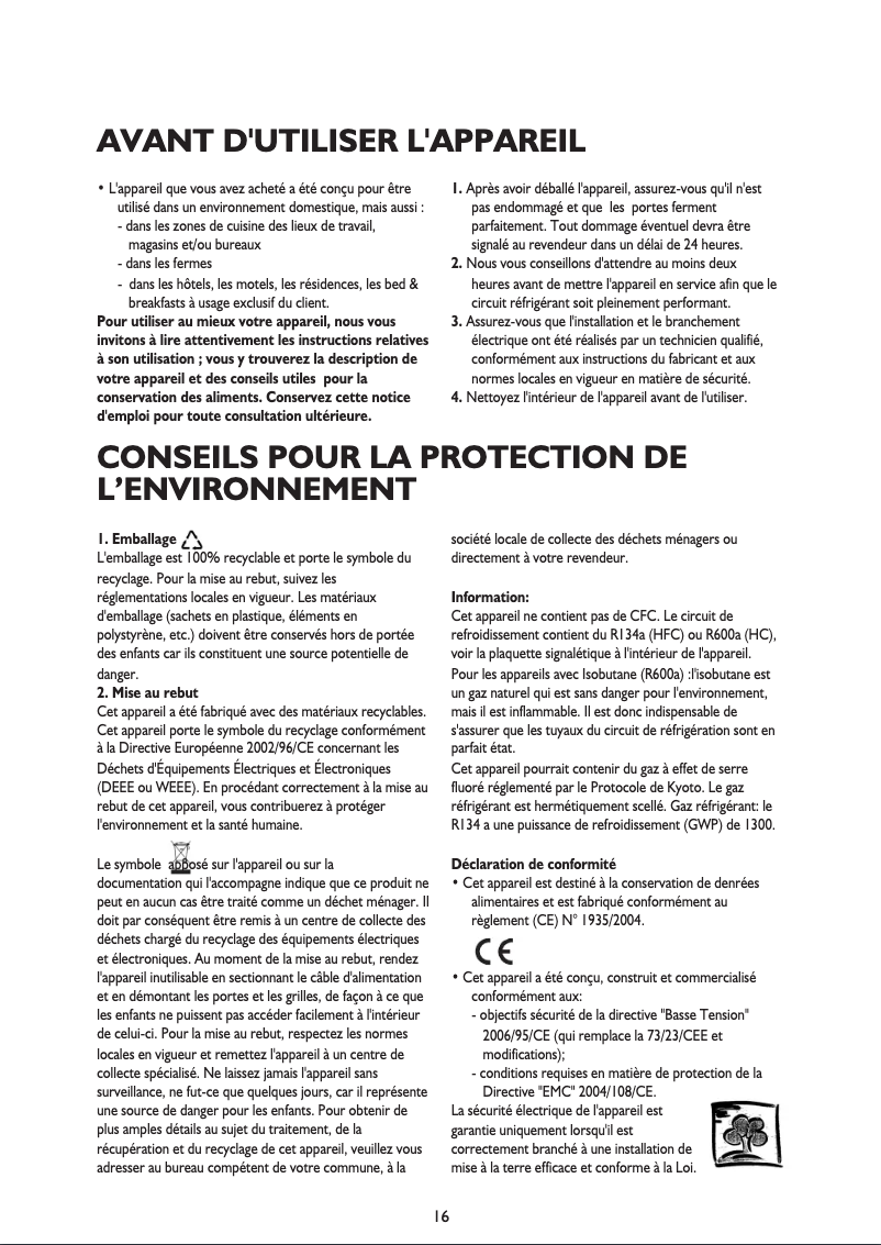 Image de la première page du manuel de l'appareil WTE 3111 W