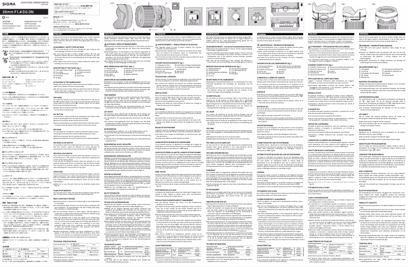 Page 1 de la notice Manuel utilisateur Sigma 35mm F1.4 DG DN