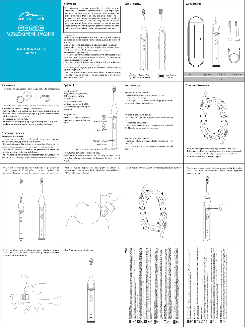 Image de la première page du manuel de l'appareil Sonic WaveClean MT6510