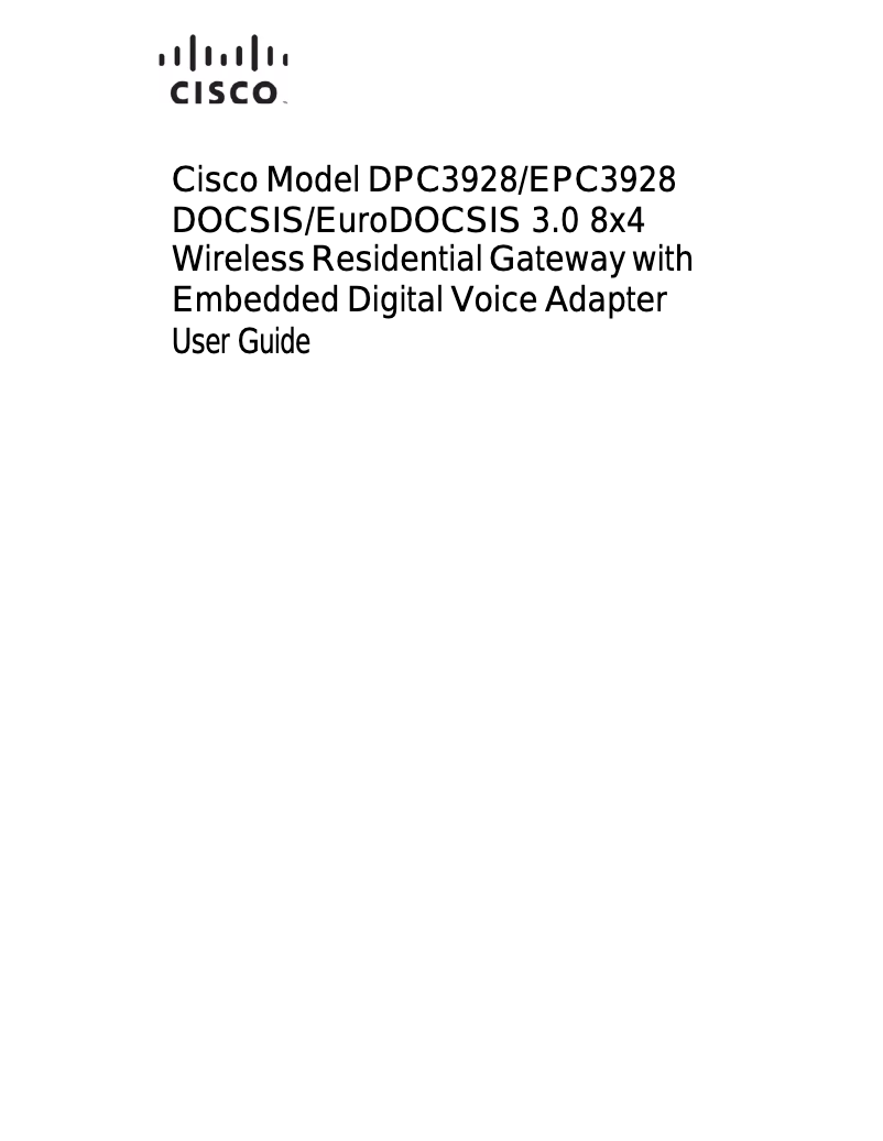 Page n°1 - Manuel utilisateur Cisco DPC3928
