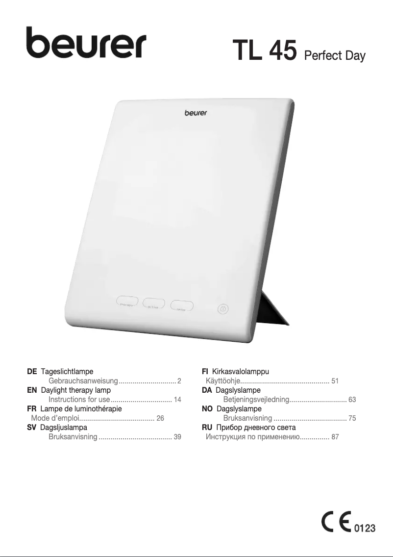 Page 1 de la notice Manuel utilisateur Beurer TL 45