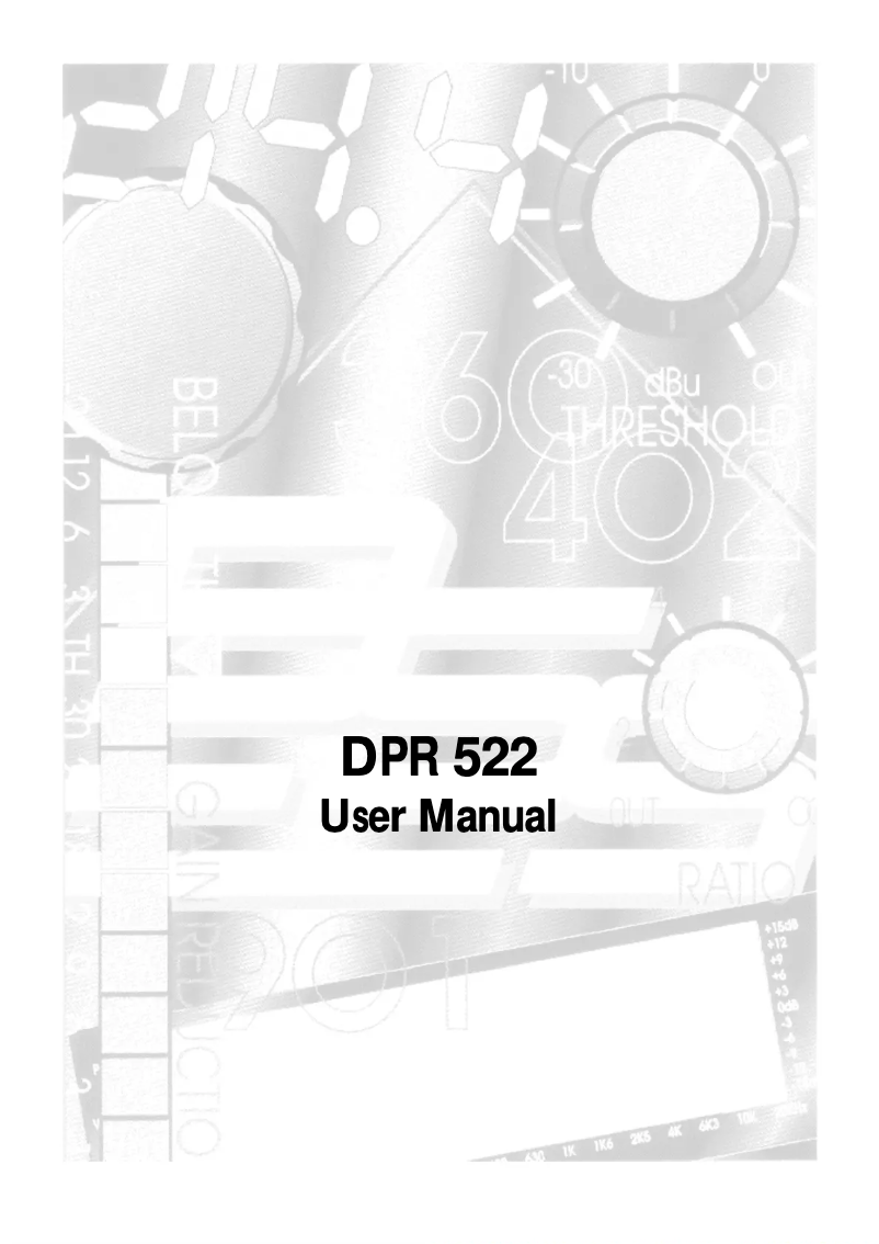 Page n°1 - Manuel utilisateur BSS Audio DPR-522