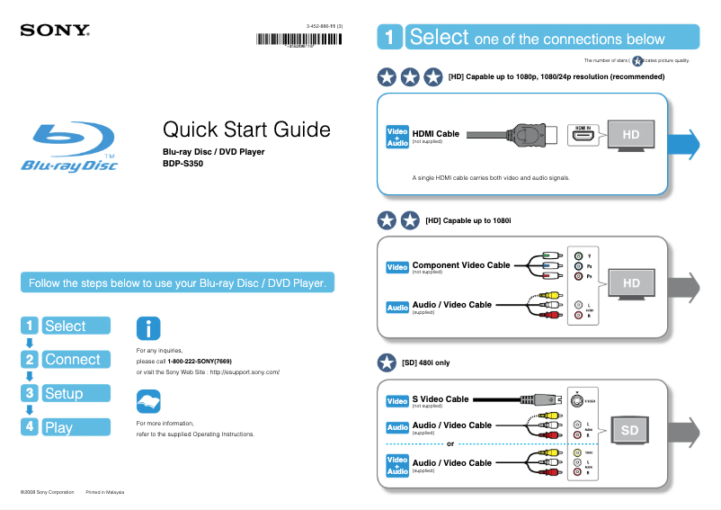 First page image of the manual for BDP-S350