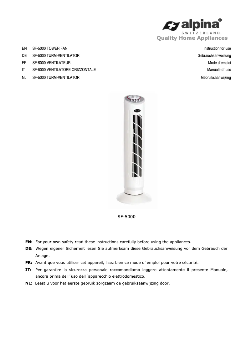 Page 1 de la notice Manuel utilisateur Alpine SF 5000