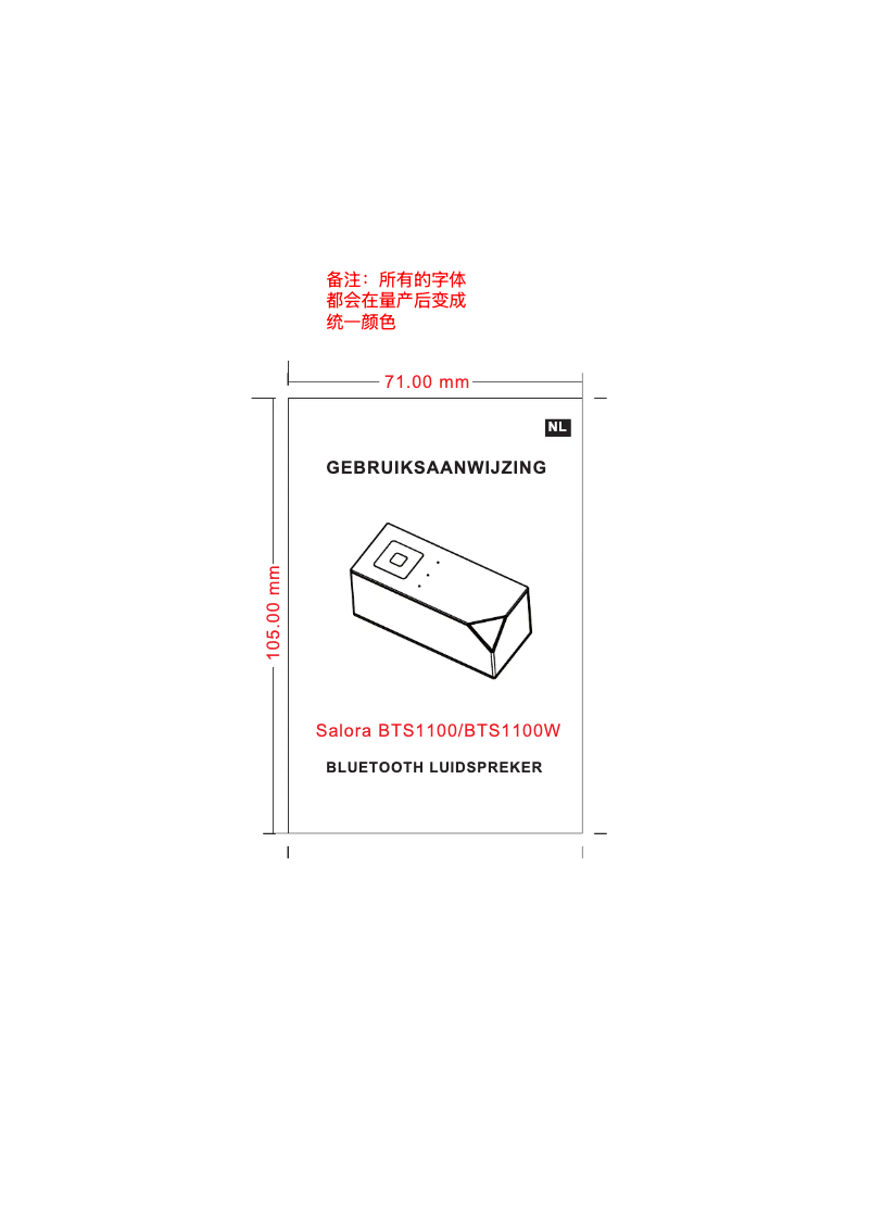 Image de la première page du manuel de l'appareil BTS1100