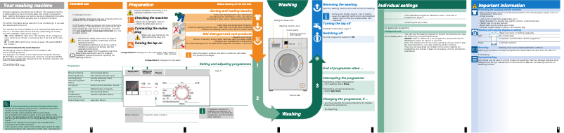 Image de la première page du manuel de l'appareil WAB24166SN