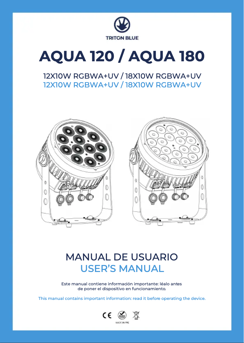 Page n°1 - Manuel utilisateur Triton Blue Aqua 120