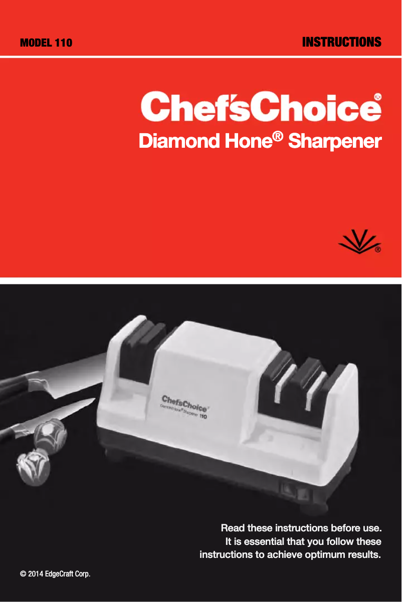 Page n°1 - Manuel utilisateur Chef's Choice Diamond Hone 110