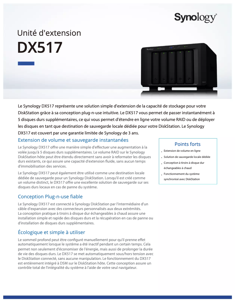 Page n°1 - Fiche technique Synology ioSafe X517