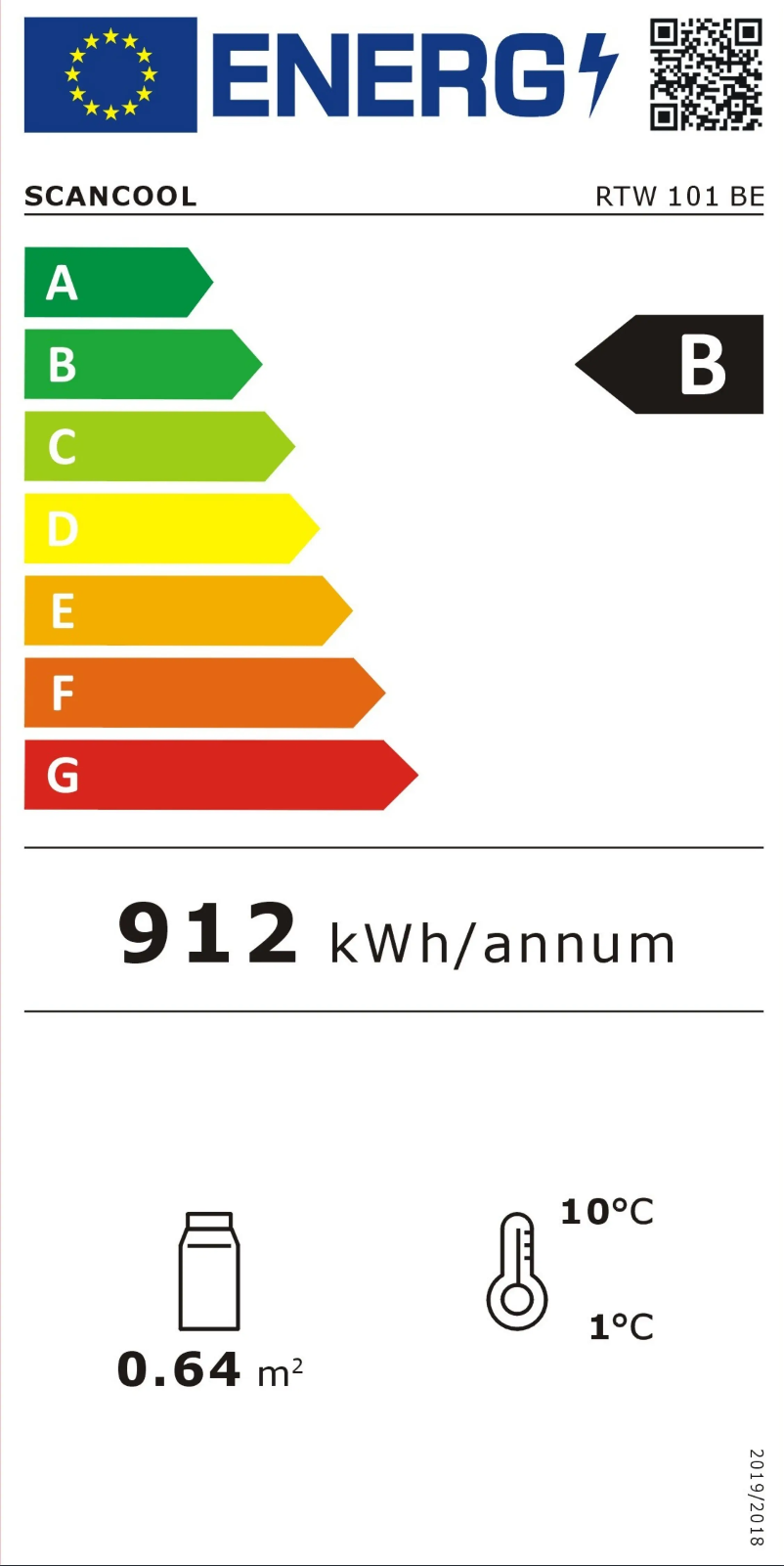 Page n°1 - Label énergétique Scancool RTW 101 BE