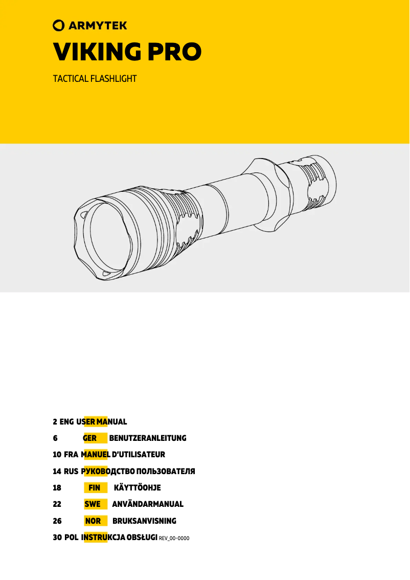 Page 1 de la notice Manuel utilisateur ArmyTek Viking Pro