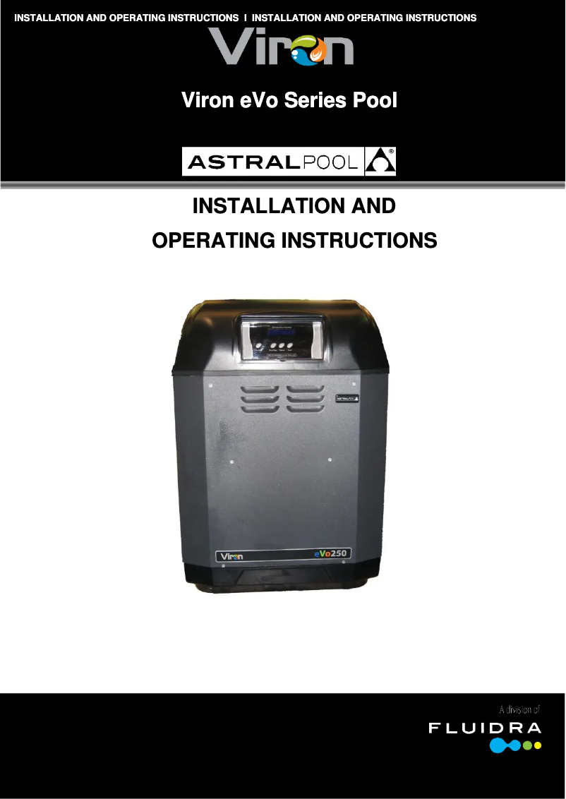 Page 1 de la notice Manuel utilisateur AstralPool Viron eVo 250