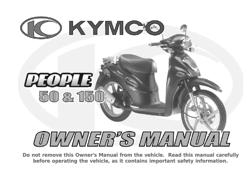 Page 1 of the manual User Manual Kymco People 150