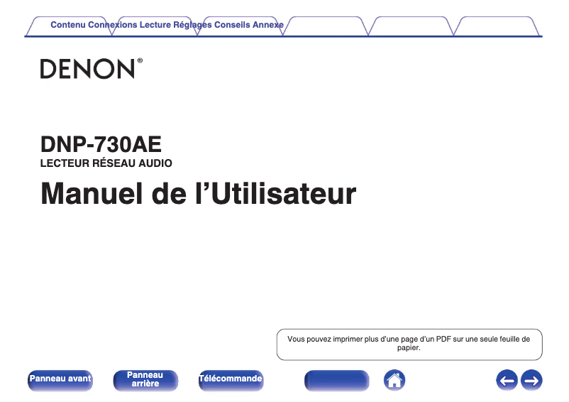 Image de la première page du manuel de l'appareil DNP-730AE