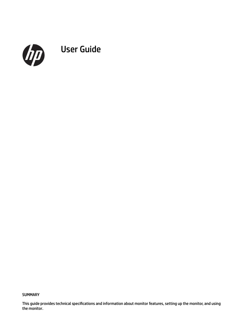 Page 1 de la notice Manuel utilisateur HP P27h G4