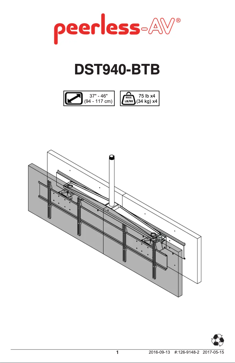 Page n°1 - Manuel utilisateur Peerless-AV DST940-BTB