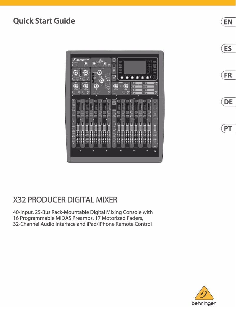 Image de la première page du manuel de l'appareil X32 Producer