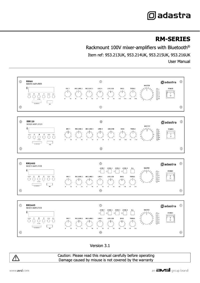 Image de la première page du manuel de l'appareil RM360S