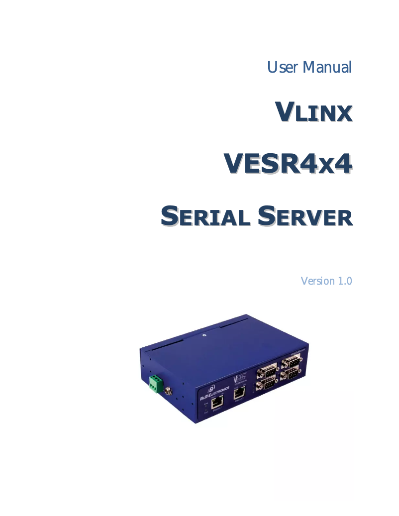 Page n°1 - Manuel utilisateur B&B Electronics VESR424D