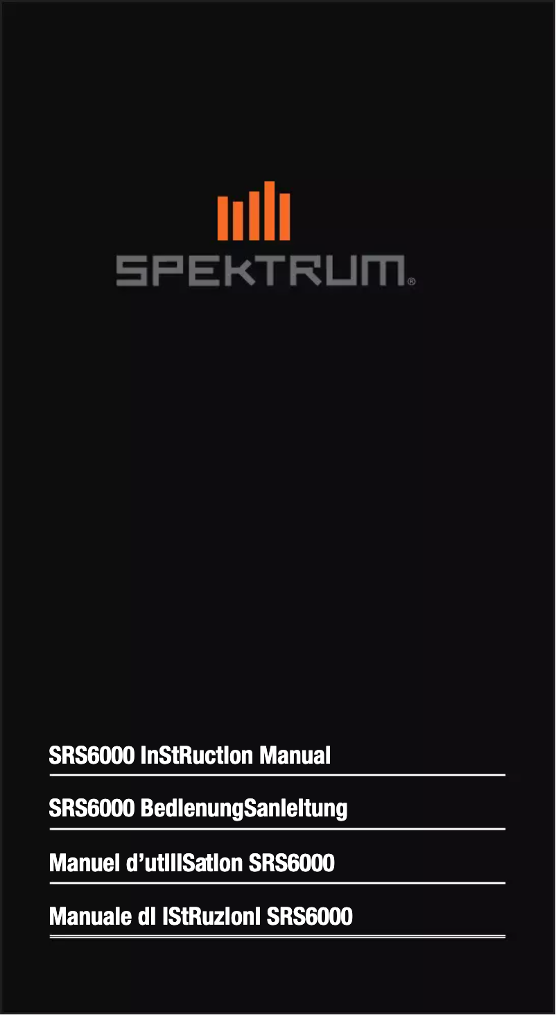 Page 1 de la notice Manuel utilisateur Spektrum SRS6000