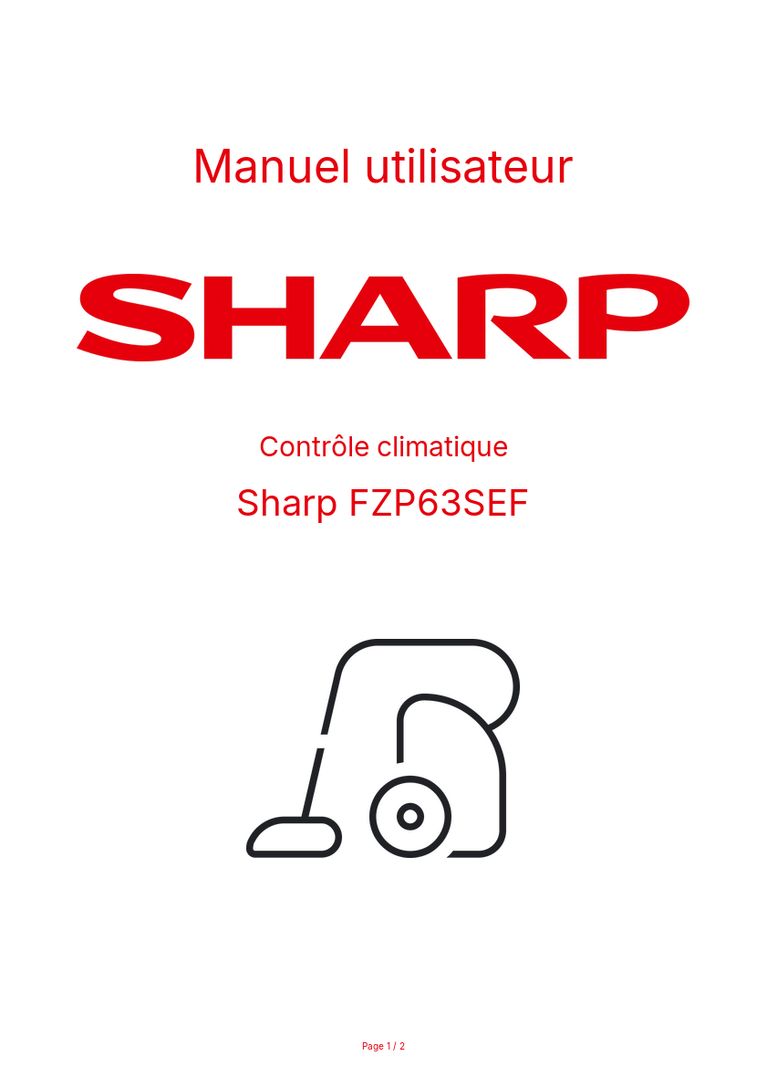 Page n°1 - Manuel utilisateur Sharp FZP63SEF