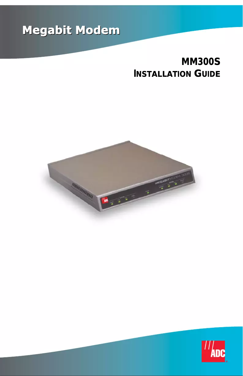 Page n°1 - Manuel utilisateur ADC MM300S-3