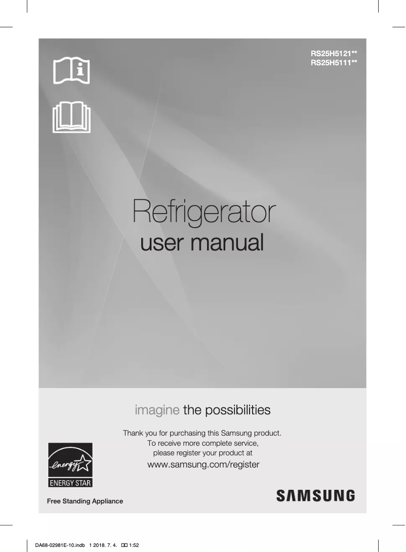 Image de la première page du manuel de l'appareil RS25H5121SR