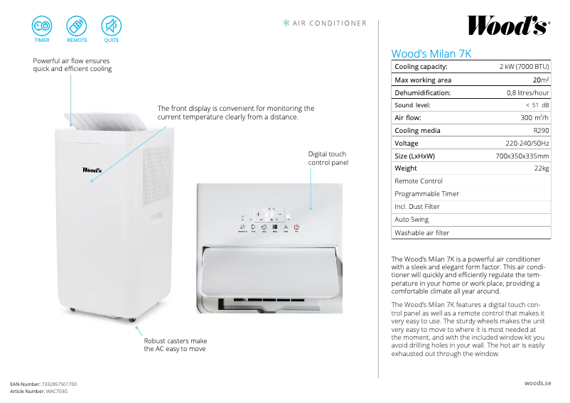 Image de la première page du manuel de l'appareil AC Milan 7K