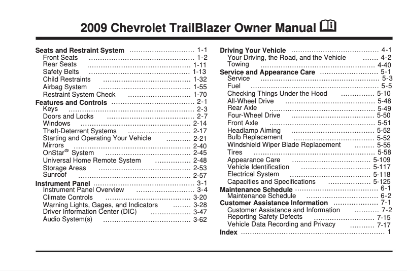 Page 1 de la notice Manuel utilisateur Chevrolet Trailblazer (2023)