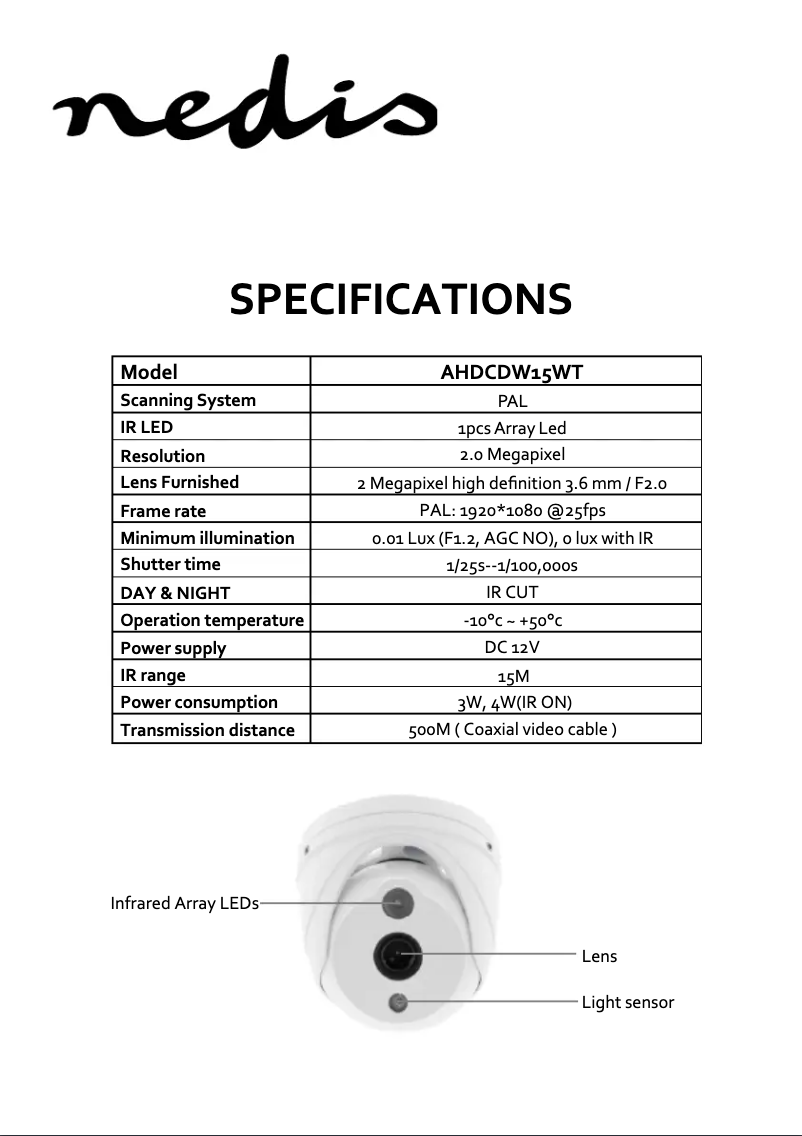 Image de la première page du manuel de l'appareil AHDCDW15WT