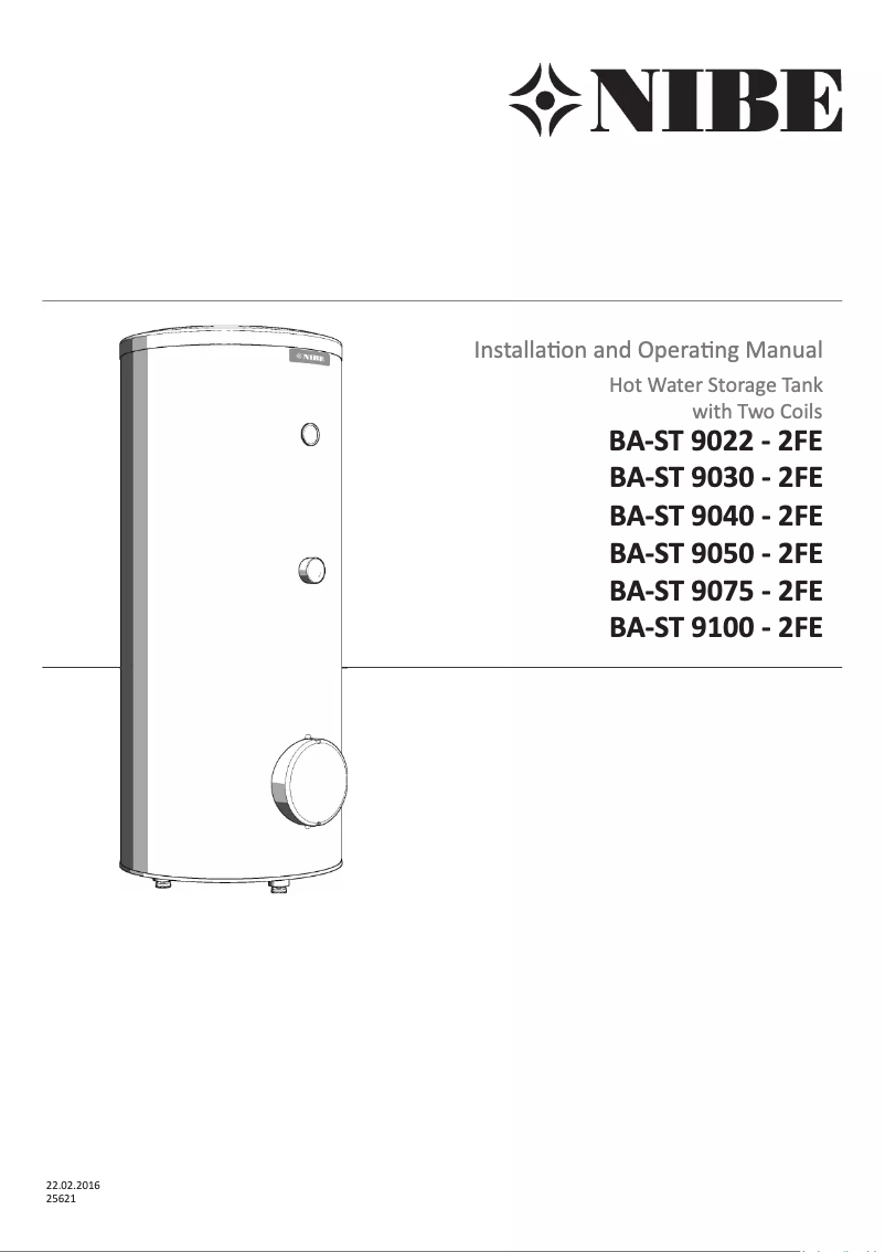 Page 1 de la notice Guide d'installation Nibe BA-ST 9030-2FE